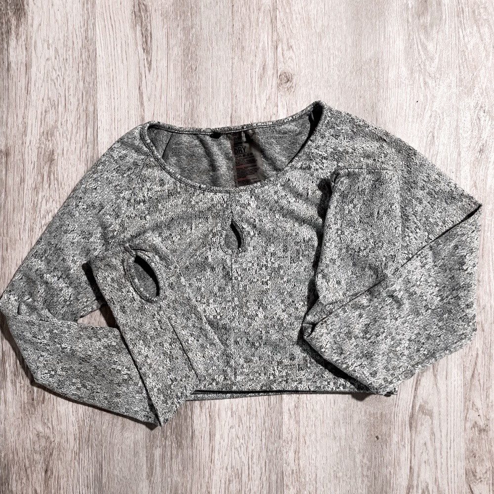 Grey Gymshark cropped longsleeve